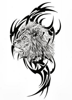 покажите нарисованного льва в кельтском стиле?