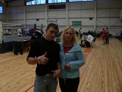 Ja i Sergej Denisov na 4empionate Latvii po Kick Boxingu v 2006 