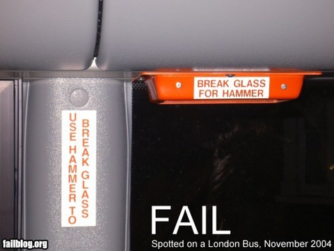 Glass brake Fail