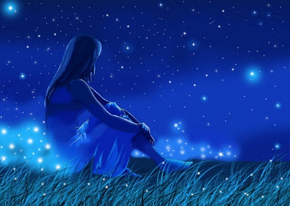 картинка на тематику "лежать на траве и смотреть на звездное небо"?
