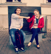 i and ma best bro on a bench in Tartu.