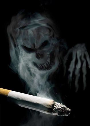 Покажите красивую картинку с дымящейся сигаретой.
