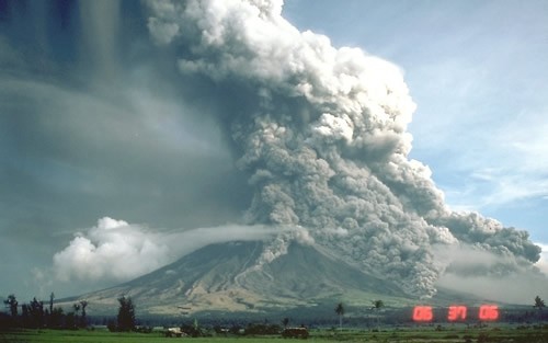 Покажите облако вулканического пепла?
