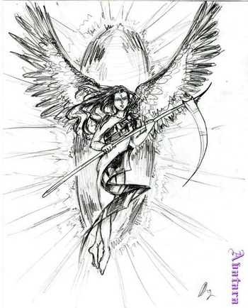помогите найти рисунок крыльев ангела и нибма,а так же рожек и хвоста?