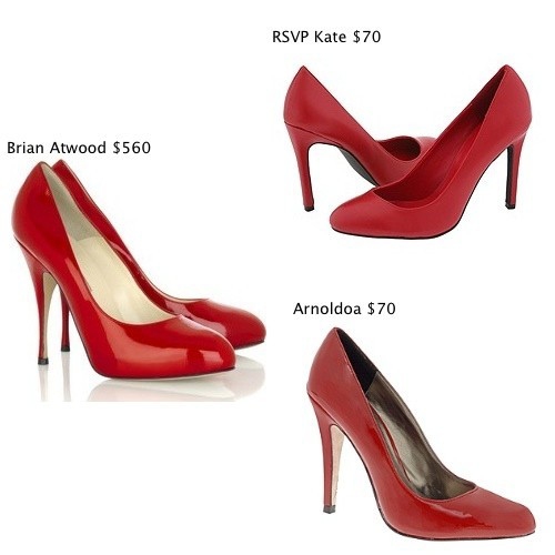 Покажите красивые красные туфли?