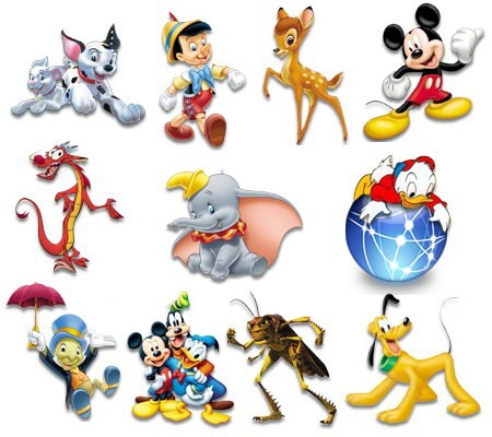 Можете показать героев мультиков Walt Disney ?
