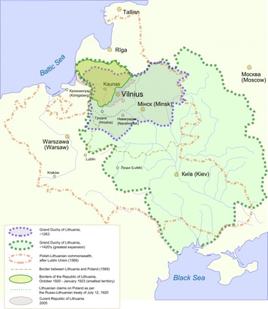 правда ли что ли  Литва была одной из  самых больших по территории(покажите  картинки) ? 